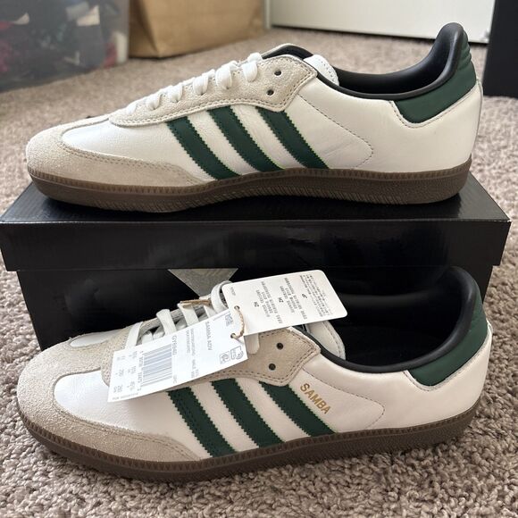 adidas Men's Samba ADV White College Green Brown Size 11 GY6940 New Sneakers - Picture 6 of 8